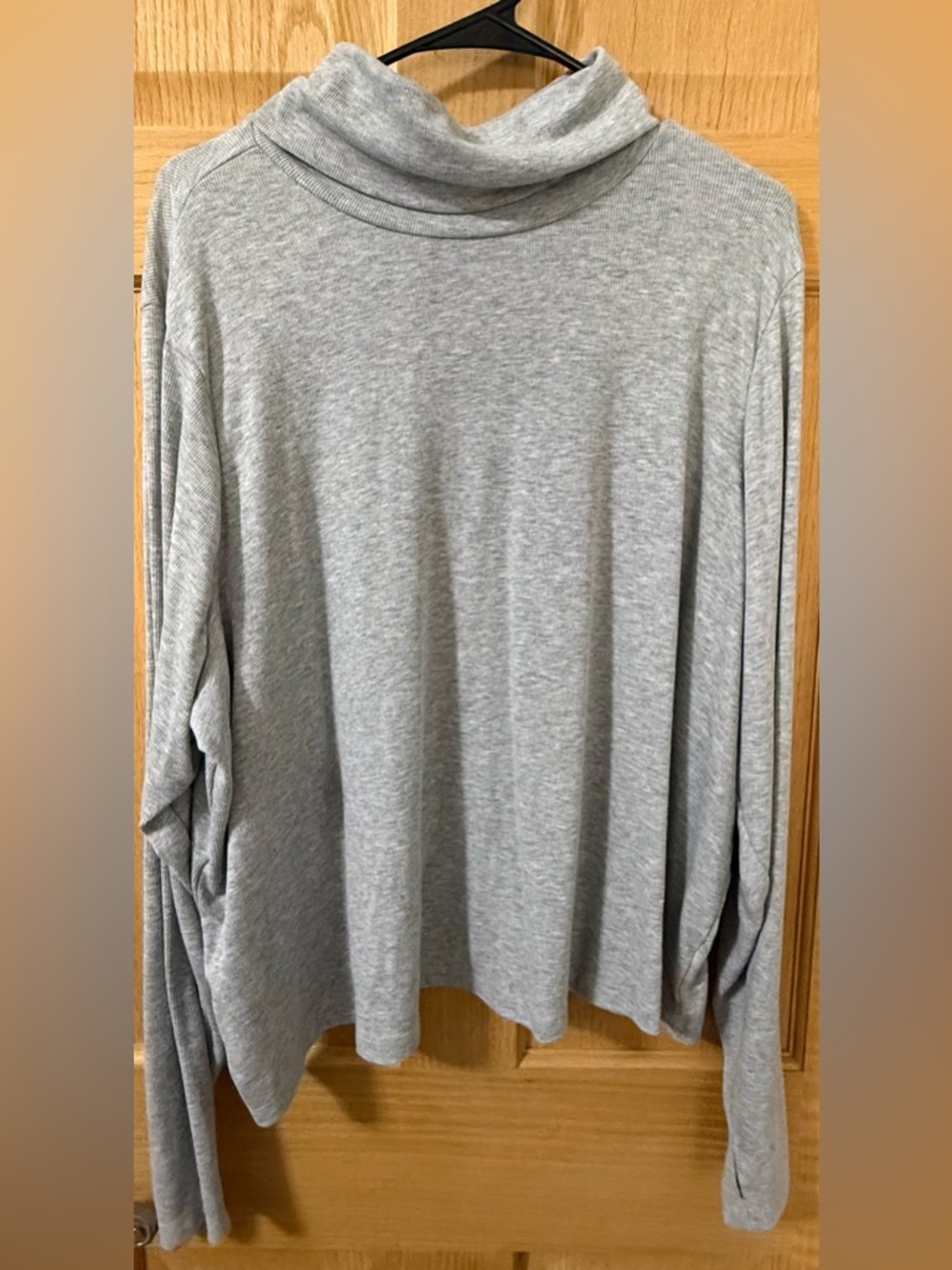 Gray Ribbed Turtleneck Top 3X Ultralite Go-Dry